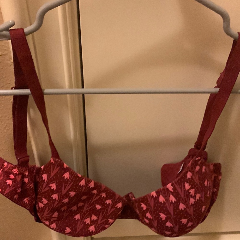 Burgundy bra nwot tags- washed never worn